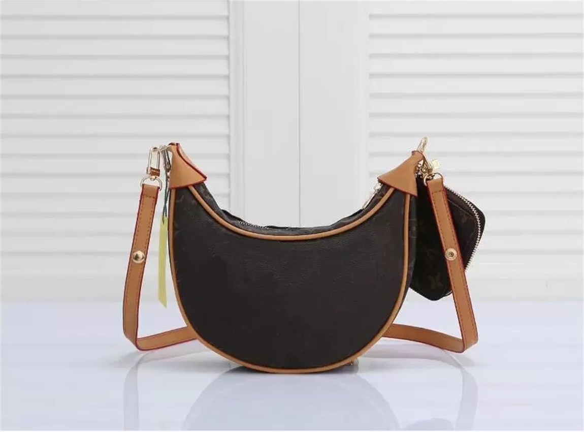 

Crossbody Totes Shoulder Bag Purese Designer Loop half-moon baguette Bag Classic Flower Printing Chain Women Tote Wallet Bags M81098 Card, Extra freight