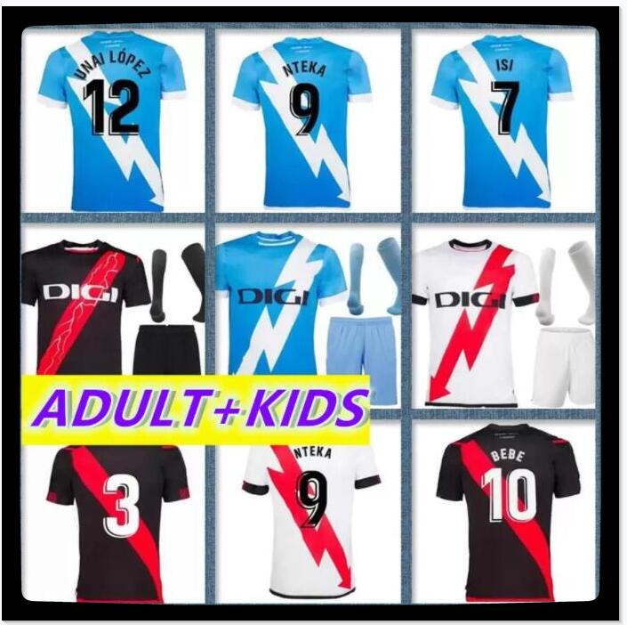 

21 22 Rayo Vallecano #3 FALCAO Soccer Jerseys Home Fran Garcia Sergi Guardiola 18 ALVARO #7 ISI Away Rodrigues Shirt Men Adult 3rd Blue Lopez Football Uniforms 2021 2022, Black