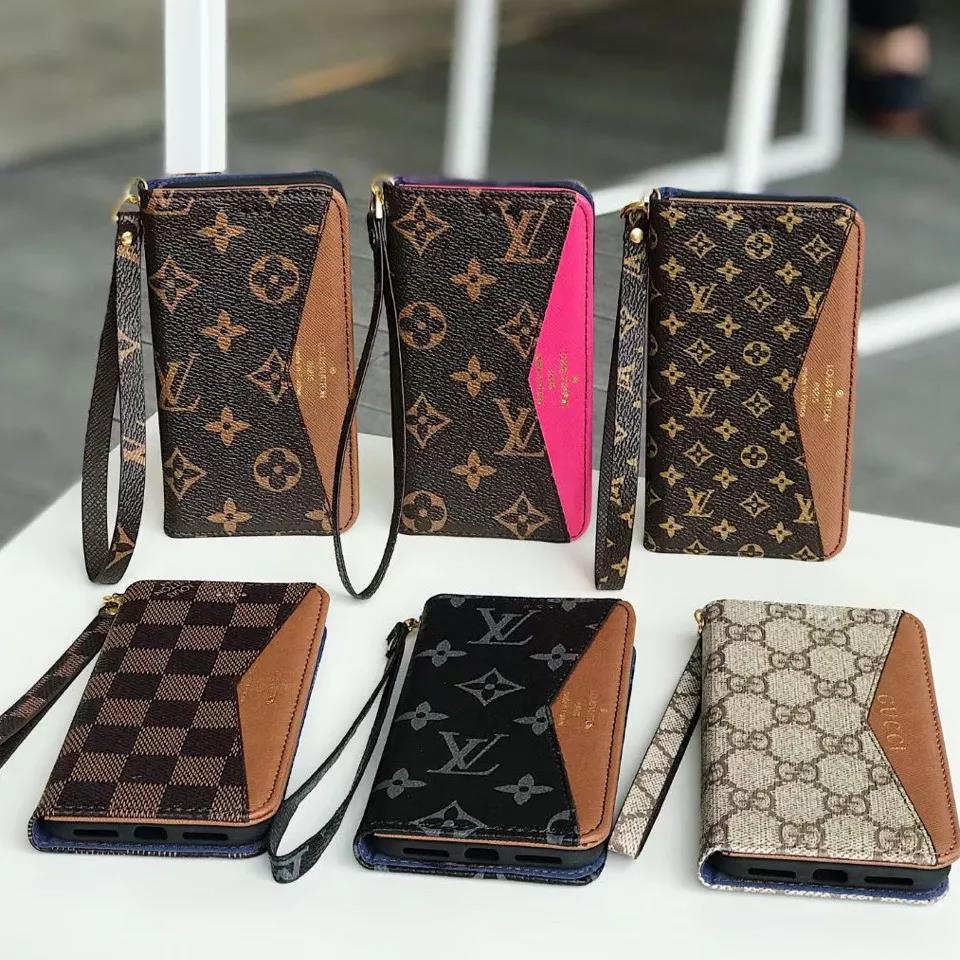 

Luxury Magnetic Wallet Leather Cases Louis Vuitton old flower LV case for iphone 11 12 13 pro max 7G 8G X XS XR Credit Card Slot stand cover case, #4