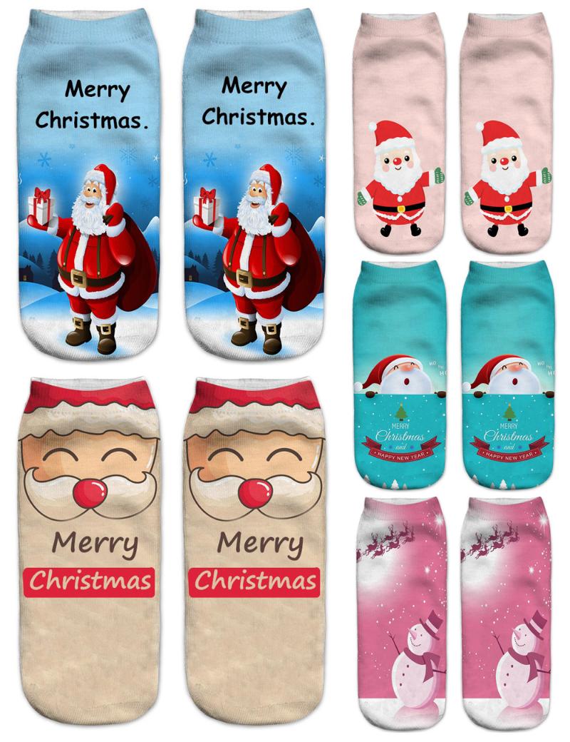 

Socks & Hosiery Women 3D Printed Autumn Summer Unisex Father Christmas 2 Female Funny Casual Short AnkleSocks