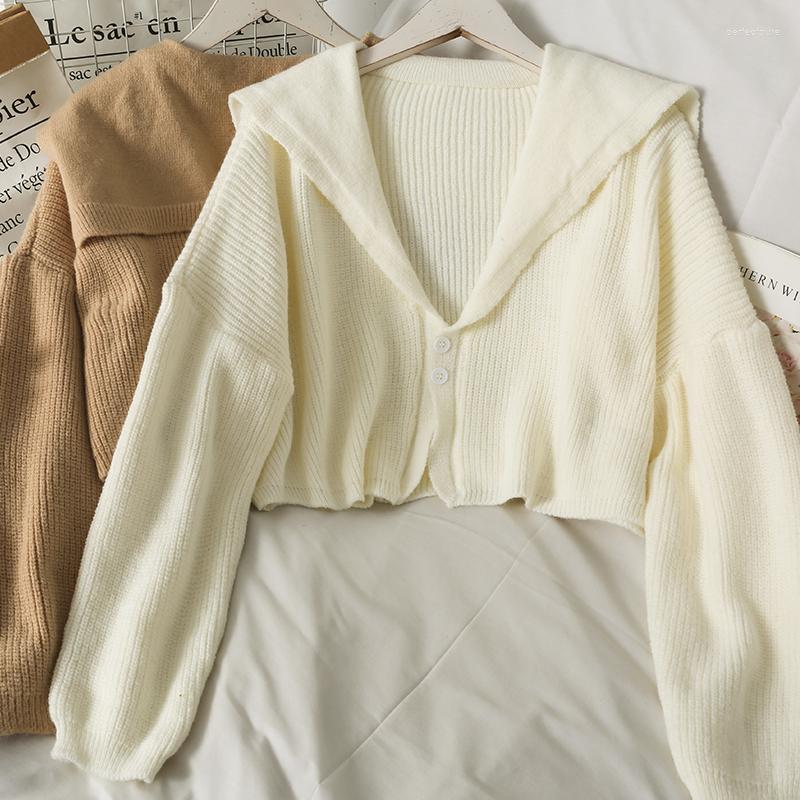 

Women's Knits & Tees Knitted Cardigans Woman Causal Sweater Korean Crop Tops Long Sleeve Women Sweaters Knit Single-breasted Outwear Perf22, Gray
