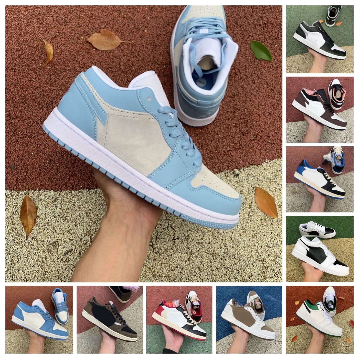 

Fragment TS Jumpman X 1 1s Low OG Basketball Shoes For Men Women Reverse Mocha UNC Wolf Grey Shadow Bred Toe Pine Green White Camo Mens Trainers Outdoor Sports Sneakers, Bubble package bag