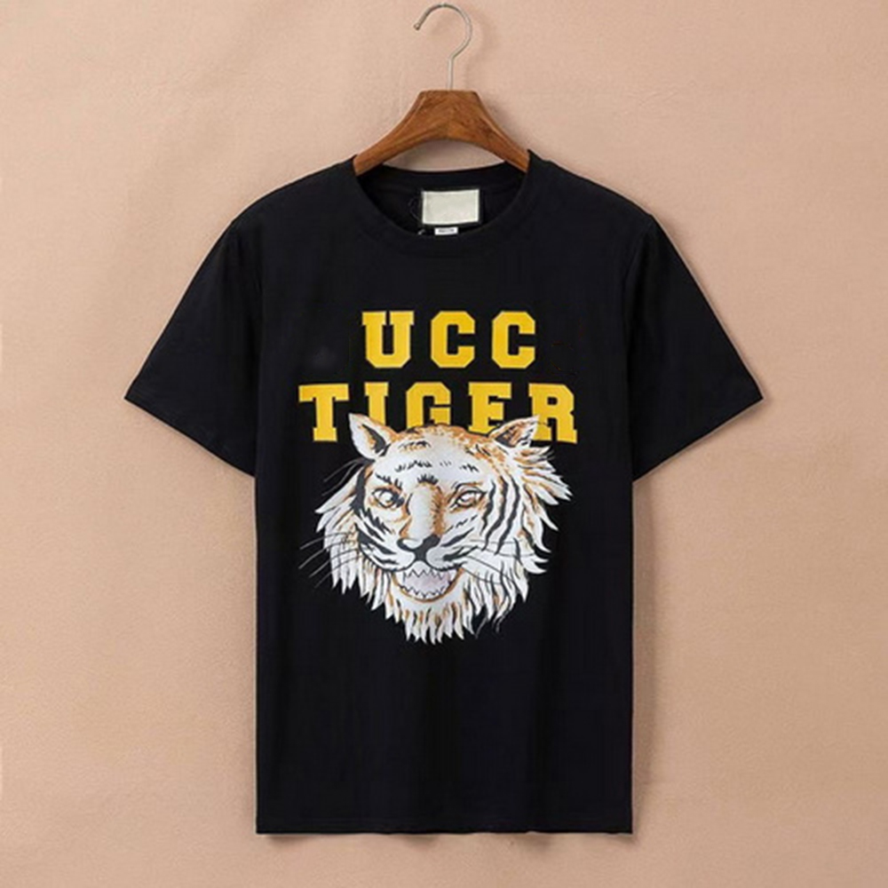 

22ss Men's T Shirt Knitted Cotton Short Sleeves Designer Brand Letters Printed Wild Tiger Face Pattern Fashion Casual Summer Clothing Women Couples Tees, Price difference