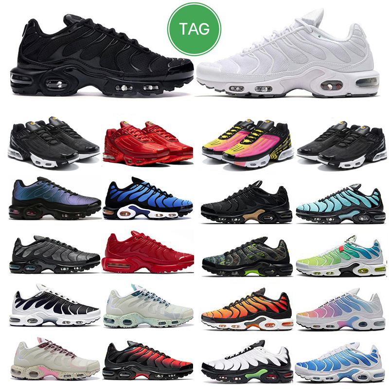

2022 tn plus running shoes mens black White University Blue Neon Green Hyper Pastel blue Oreo women sneakers trainers outdoor sports, (34) 40-46