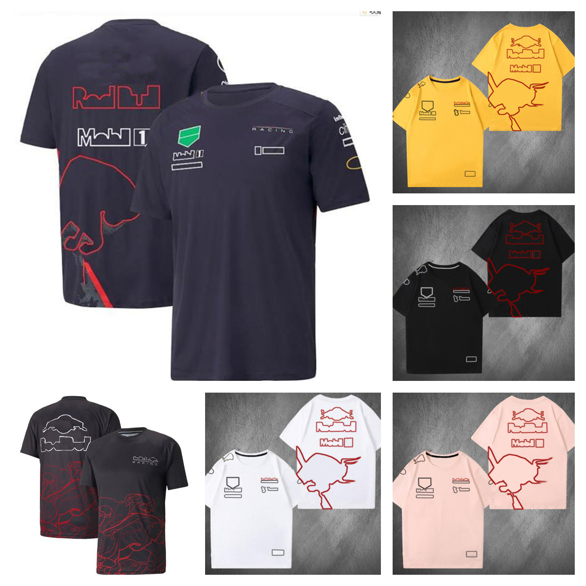 

F1 Formula One T-shirt summer team round neck jersey same style customization