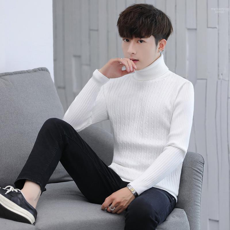 

Men' Sweaters Winter High Neck Thick Warm Sweater Men Turtleneck Brand Mens Slim Fit Pullover Knitwear Male Double Collar XXXL Mari22, Black pullover men