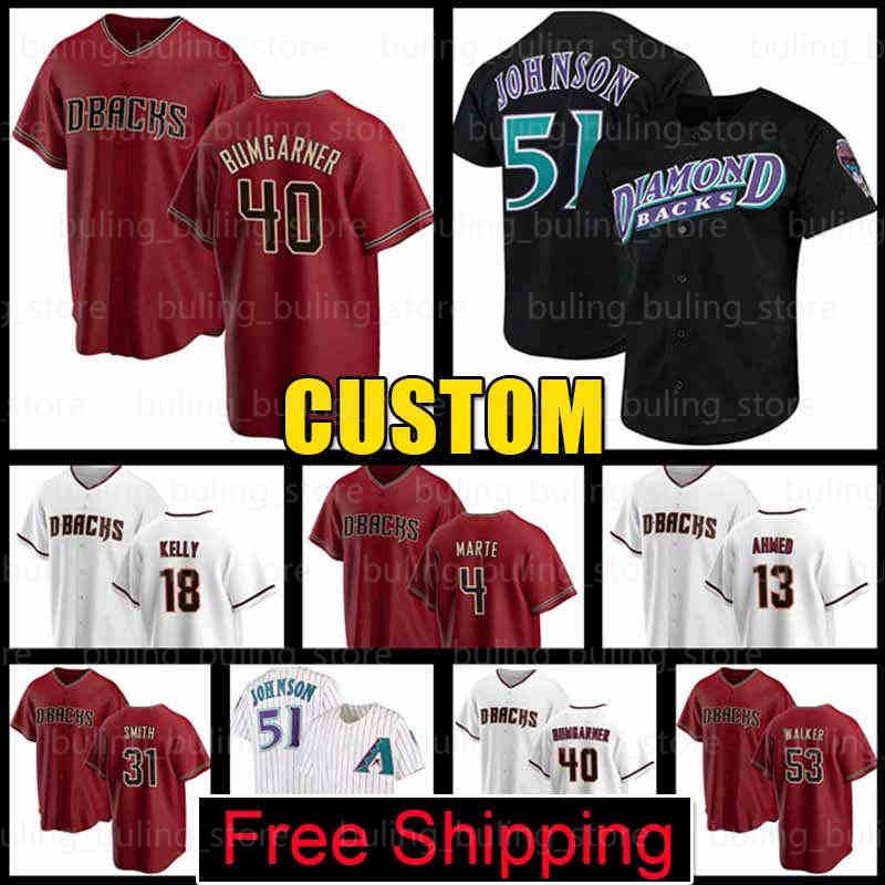 

40 Madison Bumgarner Jersey 51 Randy Johnson Arizona''Diamondbacks''Baseball Jerseys David Peralta Josh Rojas Nick Ahmed 4 Ketel Marte Caleb Smith Carson Kelly, Custom (xiangweishe-fugu)