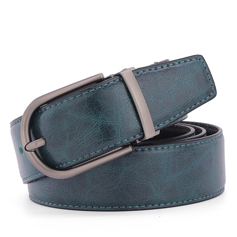 

Belts Fashion Pin Buckle Green Designer Men Genuine Leather Casual High Quality Waist Strap Jeans Ceinture Homme, Black