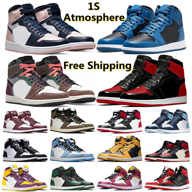 

Jumpman 1 Basketball Shoes 1s Men Women Dark Marina Blue Atmosphere Bubble Gum Hand Crafted Bordeaux Bred Patent Pollen Obsidian University Blue Mens Trainers Sport, #24 turbo green