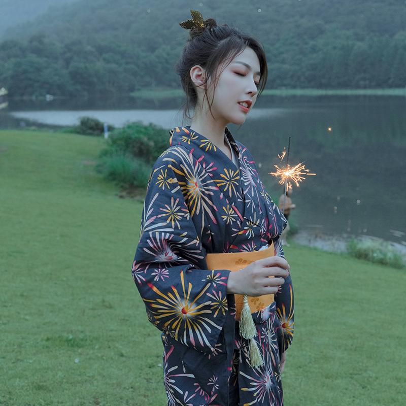 

Ethnic Clothing High Quality Women Japanese Cottom Kimono Traditional Bathrobe Summer Fireworks Hombre Mujer Yukata 10 StylesEthnic