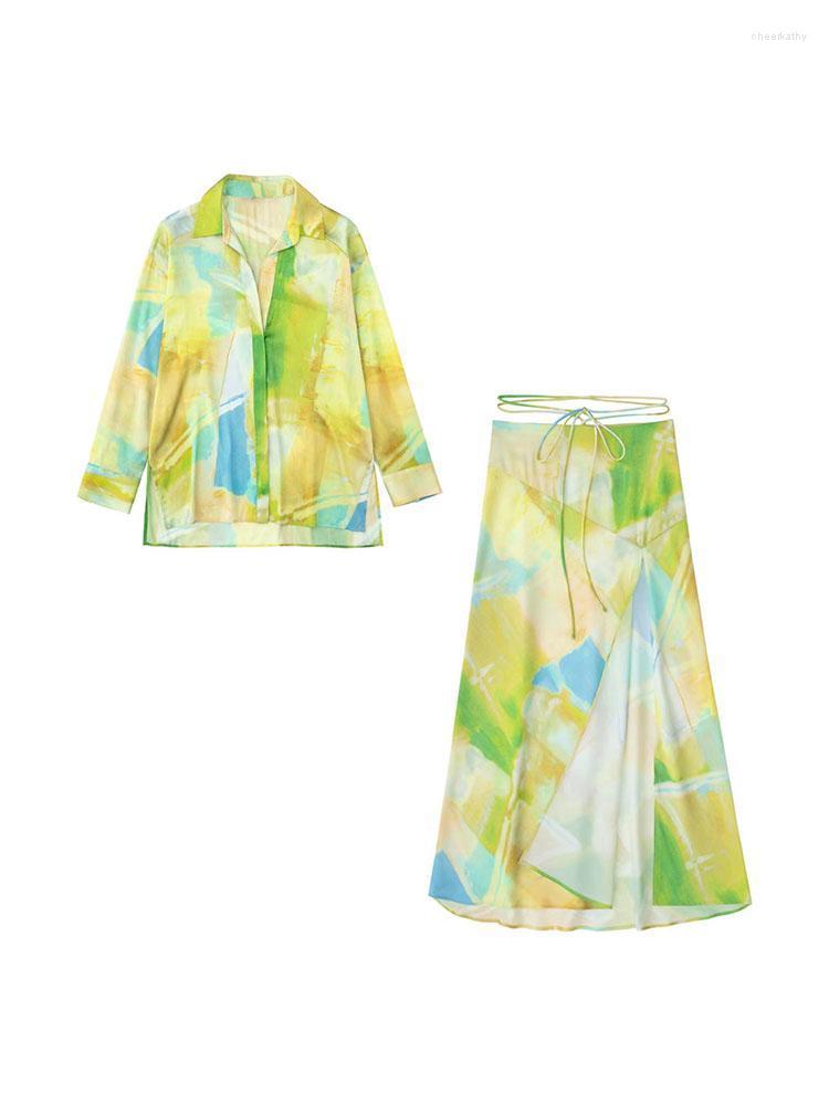 

Women's Blouses & Shirts Women's Summer 2022 Casual Fashion Tie Dye Printed Shirt Lapel Retro Long Sleeve Draped Loose Single Breasted T, As shown