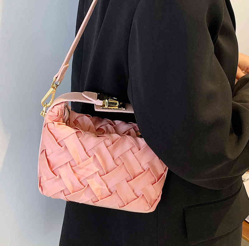 

Handbags 70% Off Design woven bag women's 2022 summer new texture armpit popular versatile shoulder Purses, White