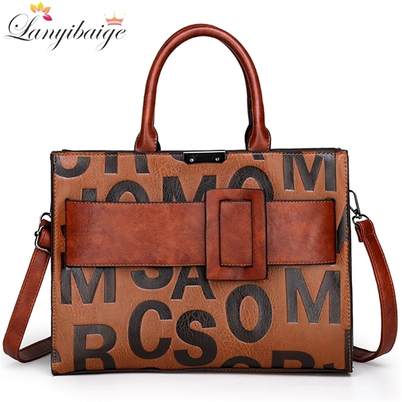 

PU Leather Handbags Fashion Ladies Shoulder Messenger Bags Tote Bag Luxury Brand Designer for Women 220322, Coffee-1