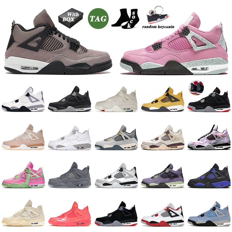 

2022 Arrival With Box Basketball Jumpman Shoes 4 4s IV Taupe Haze Zen Master Infrared Sail White Cement Off Men Women Sports Trainers Sneakers, A29 shimmer 40-50
