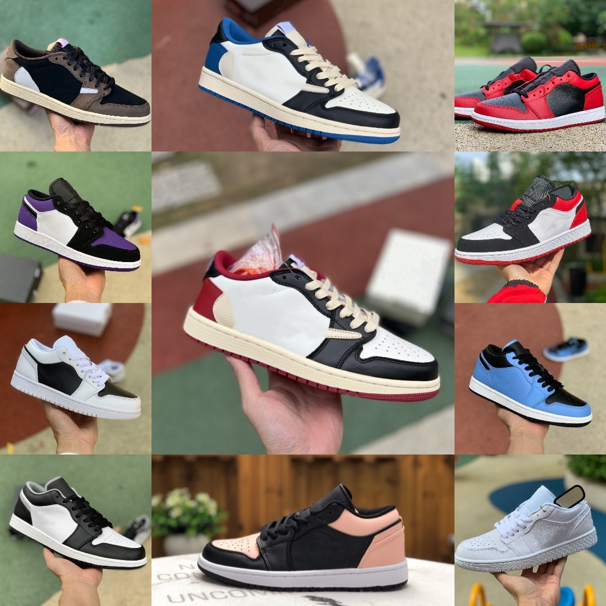 

2022 Fragment TS Jumpman X 1 1S Low Basketball Shoes White Brown Red Gold Banned UNC Court Purple Black Toe Shadow Panda Crimson Tint Designer Sports Trainer Sneakers, Please contact us