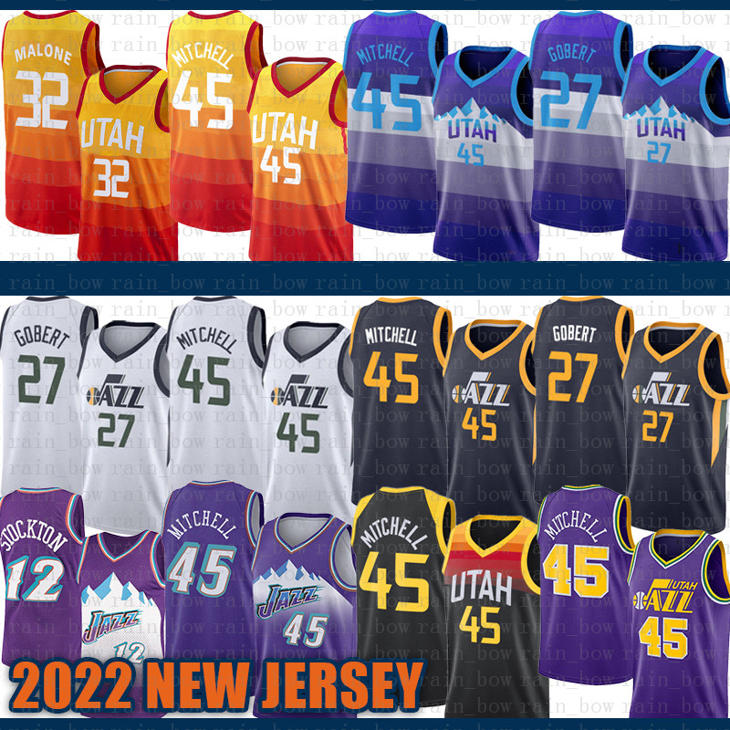

Utah''Jazz''Men 32 10 Donovan Mitchell Rudy Gobert John Stockton Basketball Jersey 45 27 12 Karl Malone Mike Conley 011, 2021 jersey