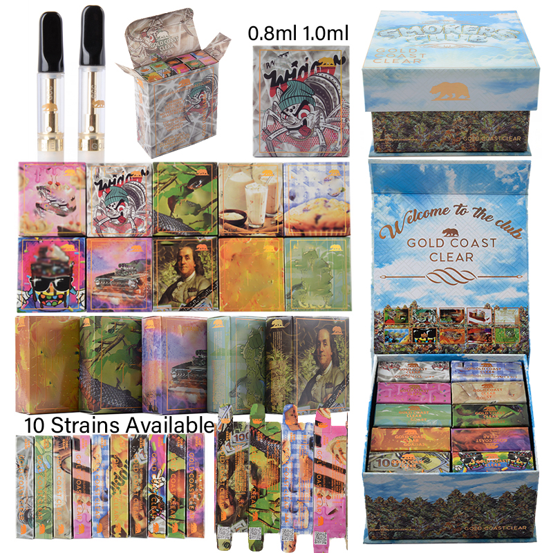 

Gold Coast Clear Smokers Club Edition Atomizers Empty Vape Pen Cartridges Packaging 0.8ml 1ml 510 Thread Ceramic Carts Thick Oil Wax Vaporizer Ecig