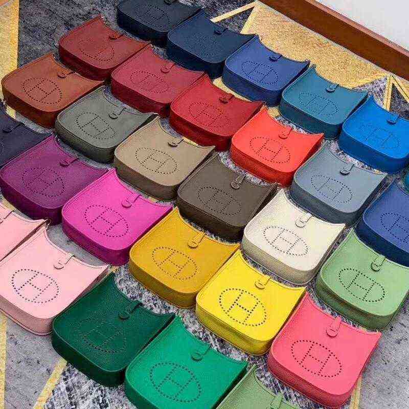 

Luxury Classic Handbag Crossbody Evelynes Women High Setting Leathere Mini togo Top Leather Single Shoulder Diagonal Bag, Evelyn small linen blue