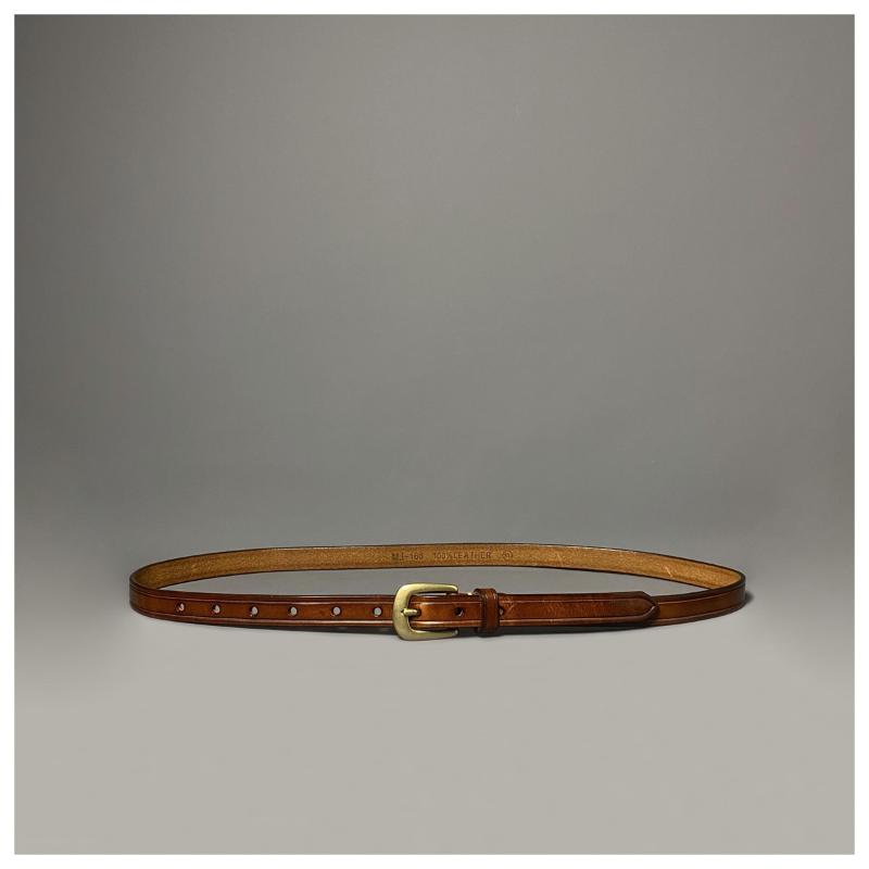 

Belts Japanese Handmade Leather Ladies Retro Denim Casual Belt First Layer Cowhide Narrow Joker BrownBelts, Black