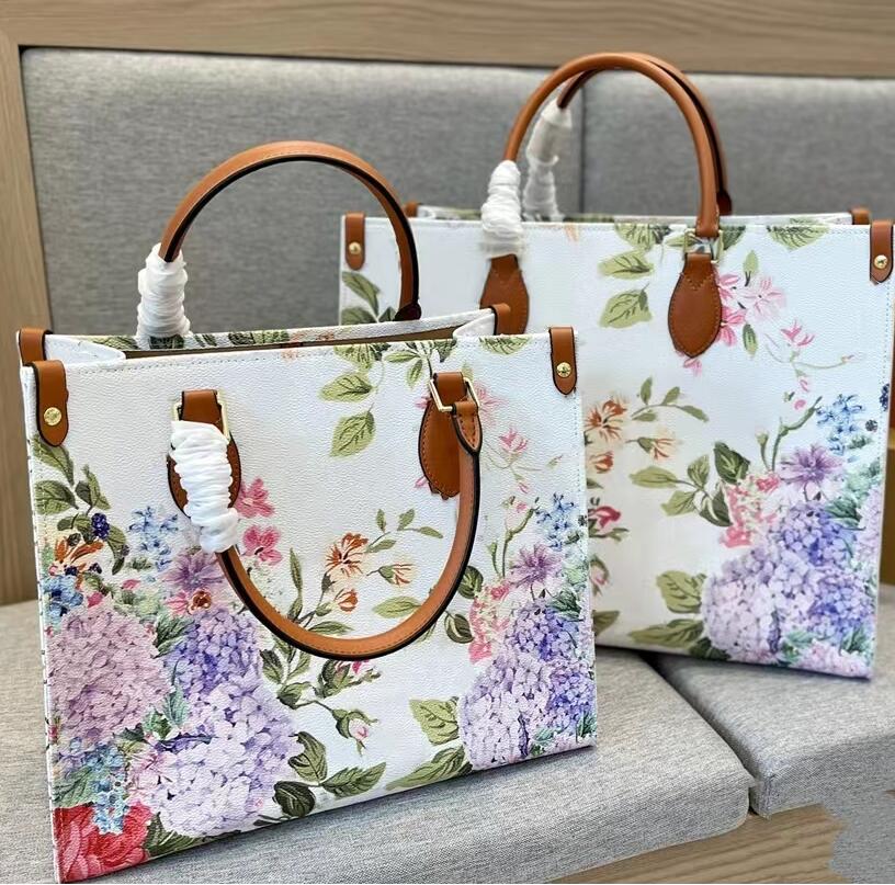 

Designer Women's Totes Shopping bags Luxury Lady High Capacity Handbags Luxury Flowers Letter Printing Tote Leather Shoulder Cross Body Wallet Handbag, Flower color