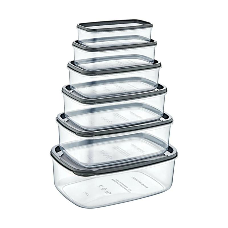 

Storage Bottles & Jars 6Pc Box Food Container Plastic Fresh-Keeping Organizer Cereal Fridge Crisper Dinnerware Kitchen Sealed Refrigerator