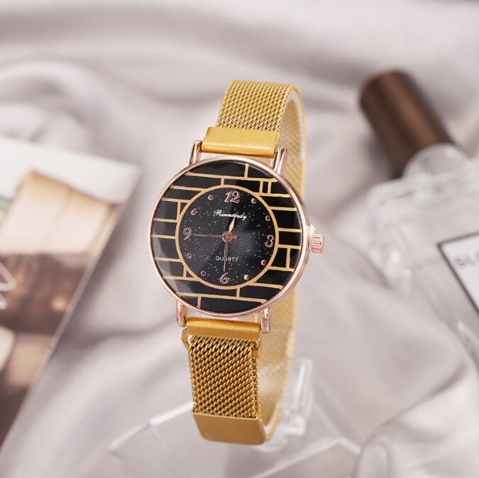 

Fashion New Rose Gold Women Watch Luxury Magnetic Small Dial Exquisite Lady Wristwatch Mesh Alloy Band Female Clock For Party Gifts, Leave a message about color