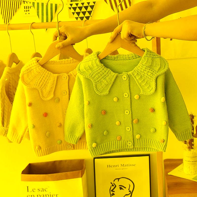 

Jackets Spring Cute Baby Girls Cardigan Coat Clothing Autumn Sweet Long Sleeve Printing Knit Children Kids CoatsJackets, 8956 apricot