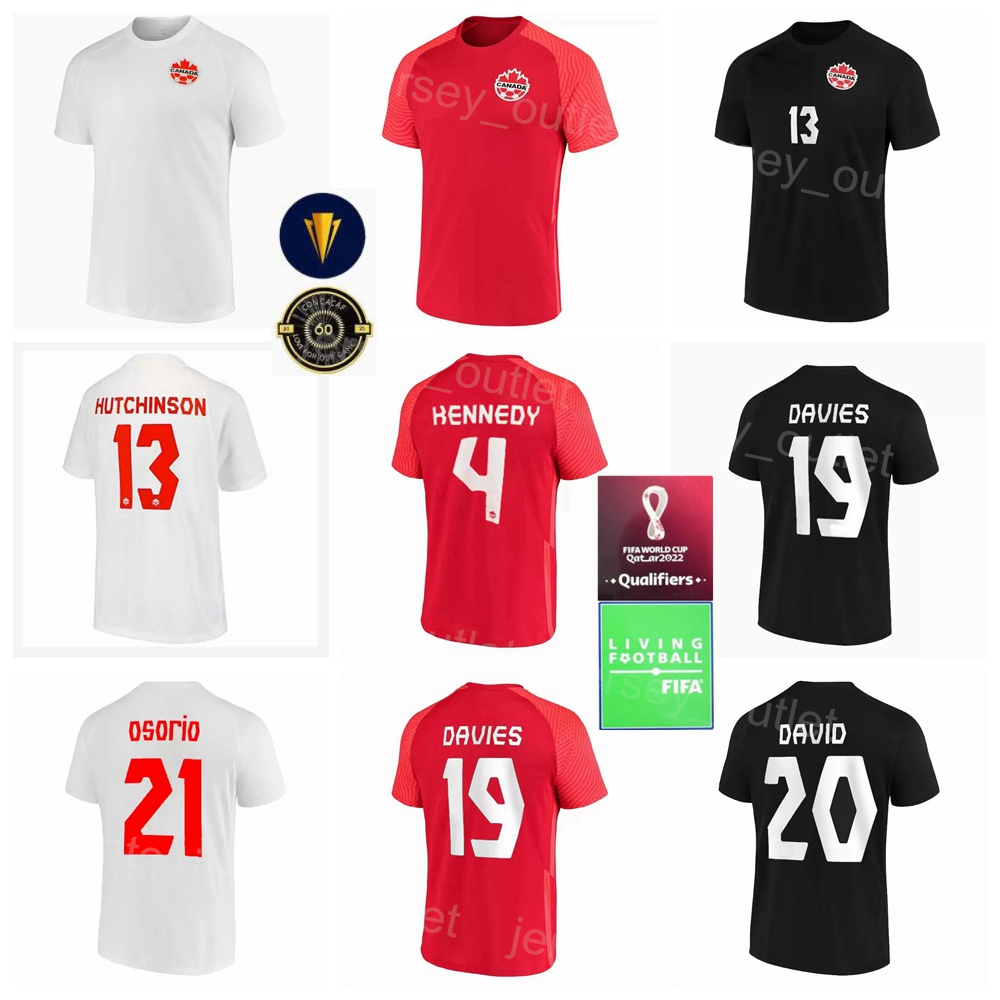 

2022 Qatar World Cup Canada Soccer Jersey National Team 13 HUTCHINSON 17 LARIN 19 DAVIES 20 DAVID 9 CAVALLINI 14 KAYE 10 HOILETT 11 BUCHANAN Football Shirt Kits Sport, With patch