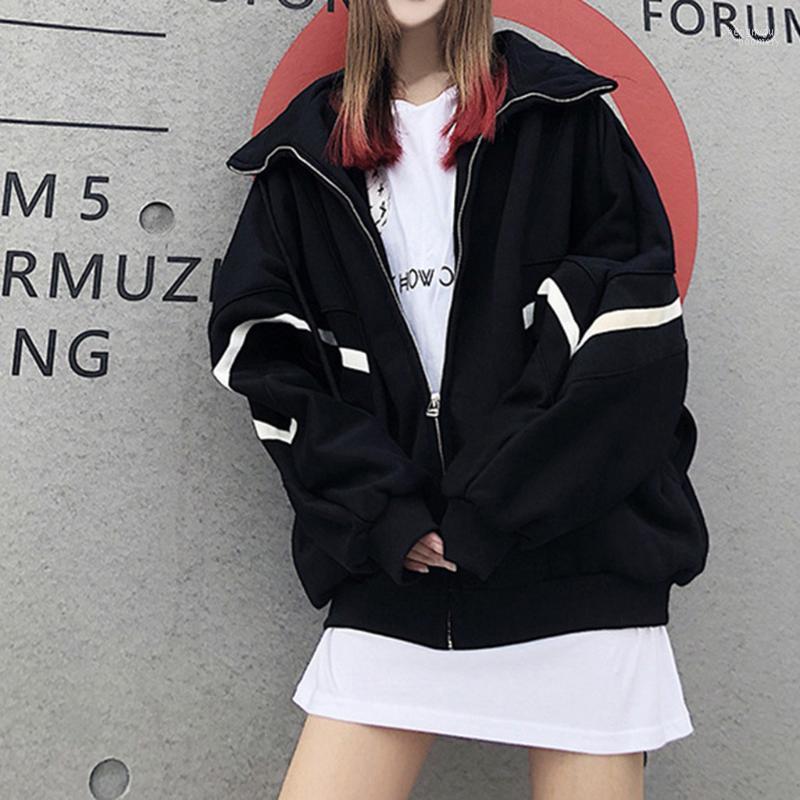 

Women's Jackets 2022 Spring Autumn Women Contrast Short Jacket Long Sleeve Zipper Solid Korean Loose Patch Female Student Coat Tops#3, Red