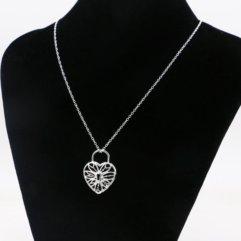 

Chains 925 Silver Sterling Heart Necklace For Women Clavicle 18 Inches Chain Wedding Jewelry Party Birthday Gift Accessories
