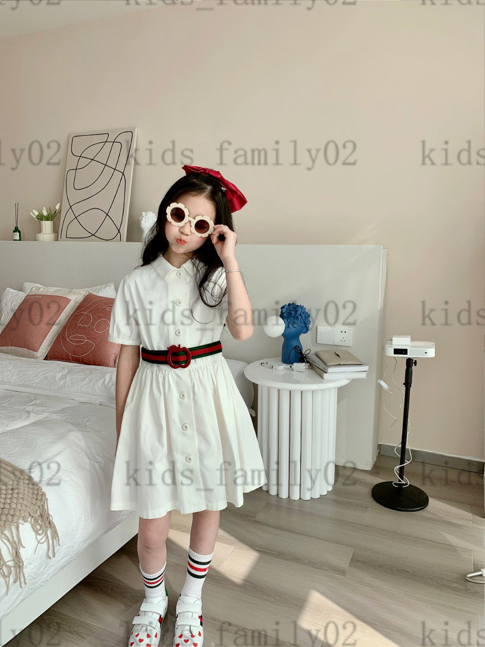 

brand girl skirts summer designer girl skirt girl's cotton dress 2021 new DRESS Princess dress Fine ice silk ski spinning quality skirt size 100-150, White