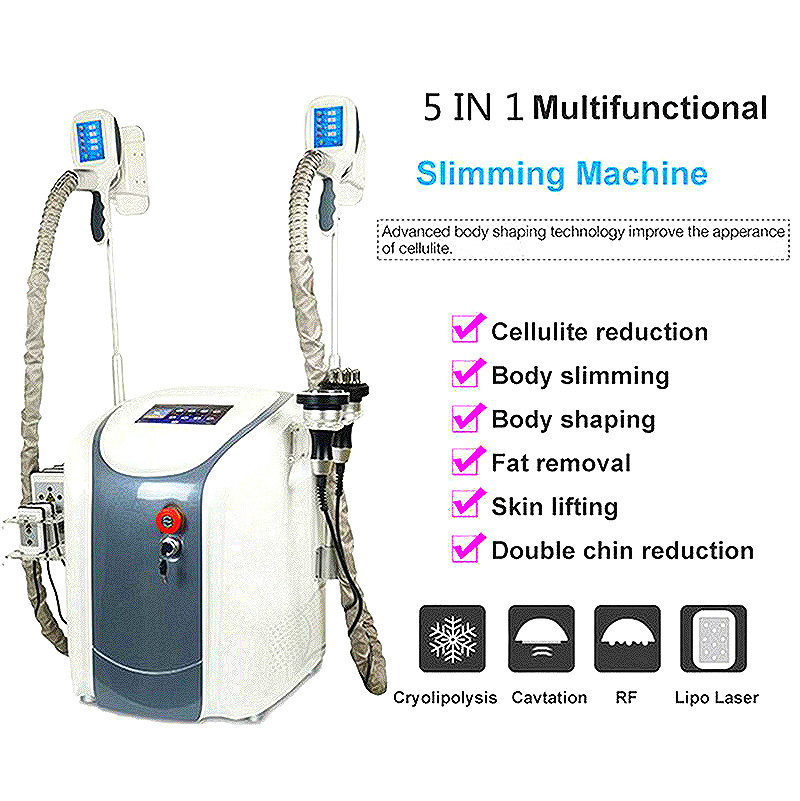 6 in 1 Portable Cryolipolysis Fat Freezing Machine Cryotherapy Slimming Cavitation RF Machine Lipo Laser Reduction