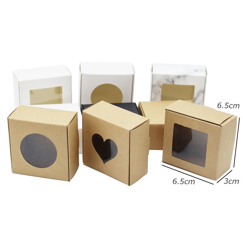 

Gift Wrap 6.5x6.5x3cm And 7.5x7.5x3cm Handmade Soap Packaging Boxes,Christmas Candy Brown Boxes