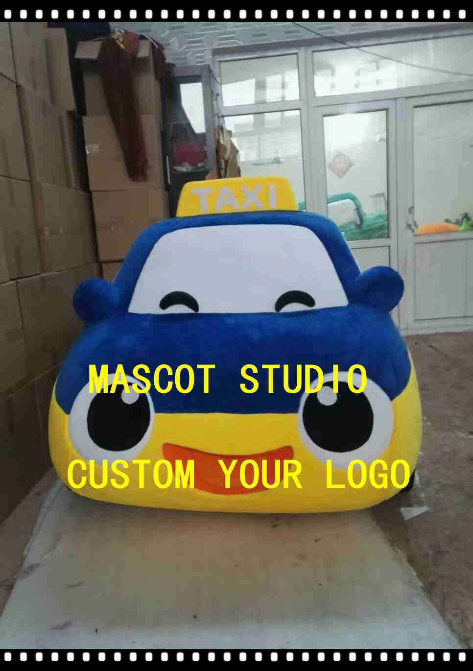 

blue taxi car mascot costume automobile auto custom fancy costume anime kit mascotte fancy dress carnival costume41835