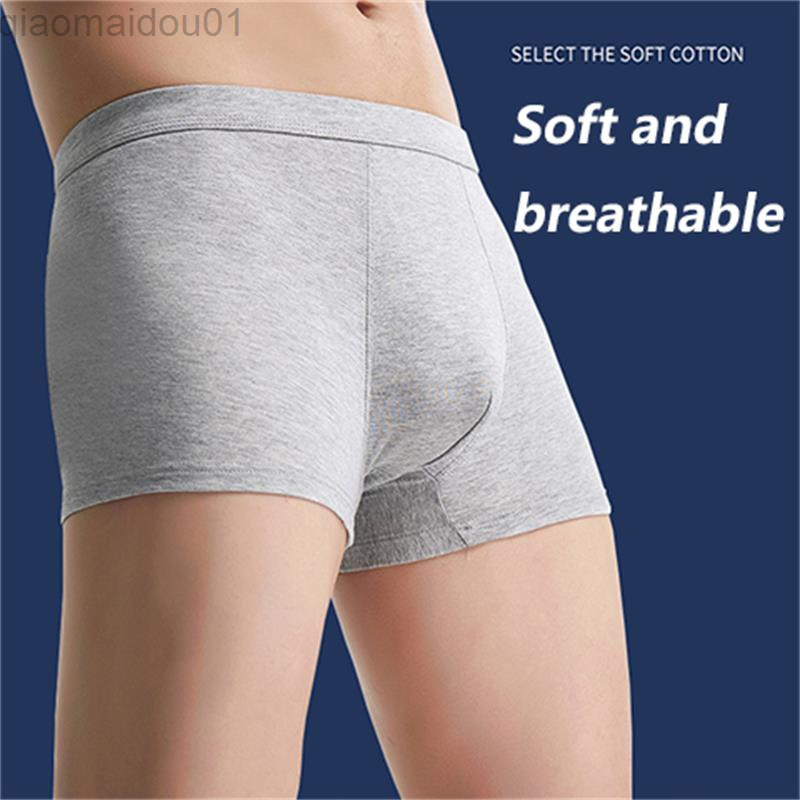 

2022 New Pure Cotton Men Underwear Pure Cotton Men U Boxers Pure Color Simple Men Underwear L220809, D-17