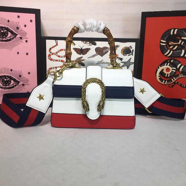 

New Handbag Designer Original Shoulder Bag High Quality Messenger Bag Retro Tricolor Bamboo Bag, Box