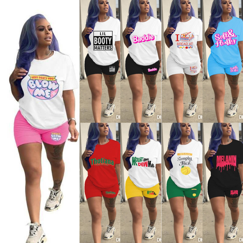 

Designer Women Tracksuits 2 Piece Set Yoga Pants Outfits Letter Printed Short Sleeve T Shirt Shorts Suit Ladies Casual Clothing, White green-7