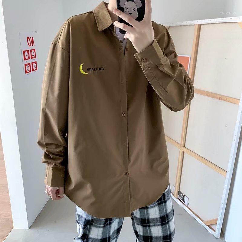 

Men's Casual Shirts Shirt Top Harajuku All-match Comfortable Youth Streetwear Retro Fashion Simple 2022, Brown