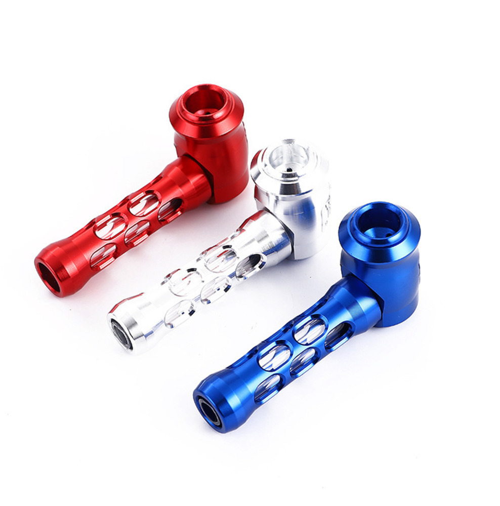

Three color Aluminum alloy pipe easy detachable washable mesh glass pipe