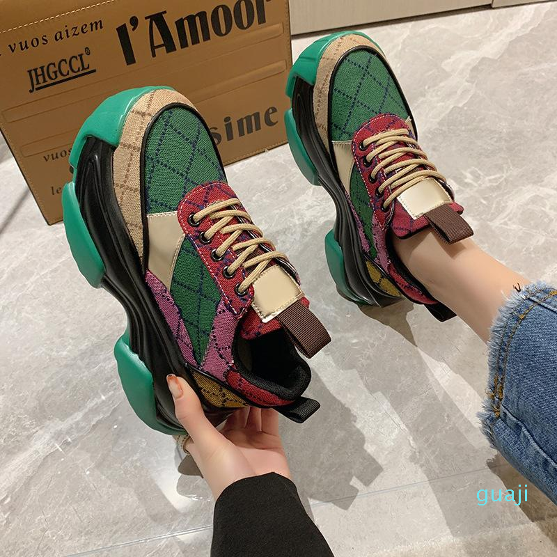 

Dress Shoes Brand Designer Women Casual Sports Fashion Trend Outdoor Lace-up Running, Green