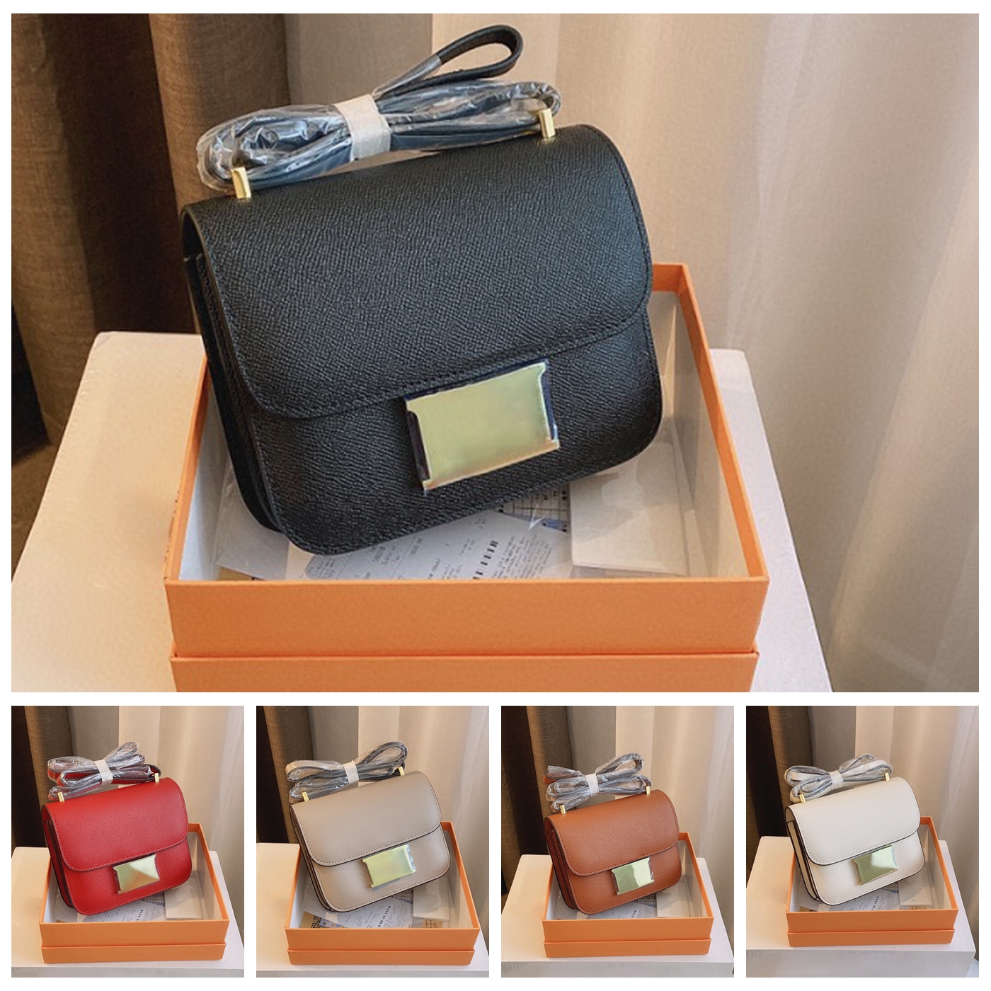 

5A Designer Bag Luxury Purse H Brand Shoulder Bags Leather Handbag Woman Crossbody Messager Cosmetic Purses Wallet by shoebrand S45 04, #30 box