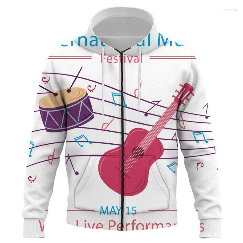 

Men's Hoodies & Sweatshirts 3D Printing Guitar Pattern Fashion Zipper Figure O-Neck Selling Trend Hooded Unisex Sweatshirt, Cblw-829
