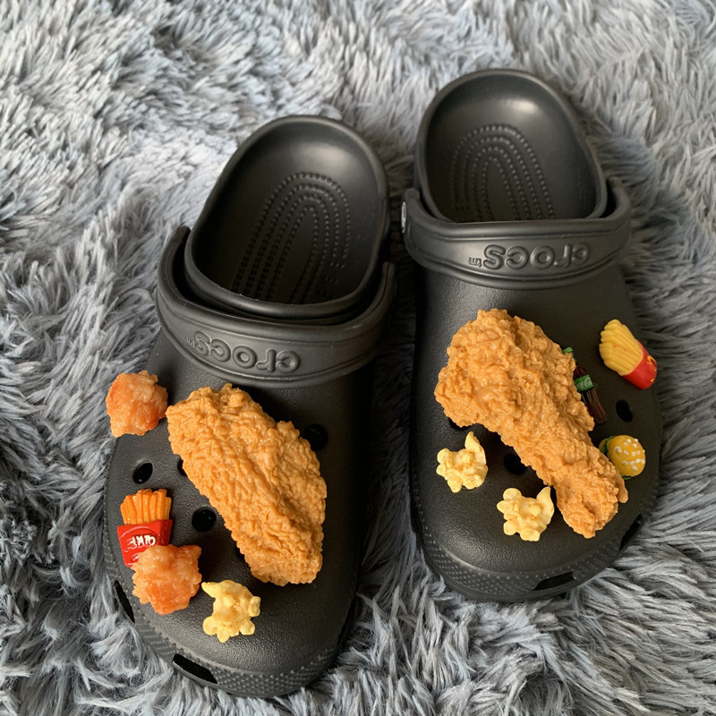 

Food Chicken Wing Coke Croc Charms Designer DIY Simulation Fries Popcorn Shoes Decaration Jibb for Clogs Kids Boys Girls 220527