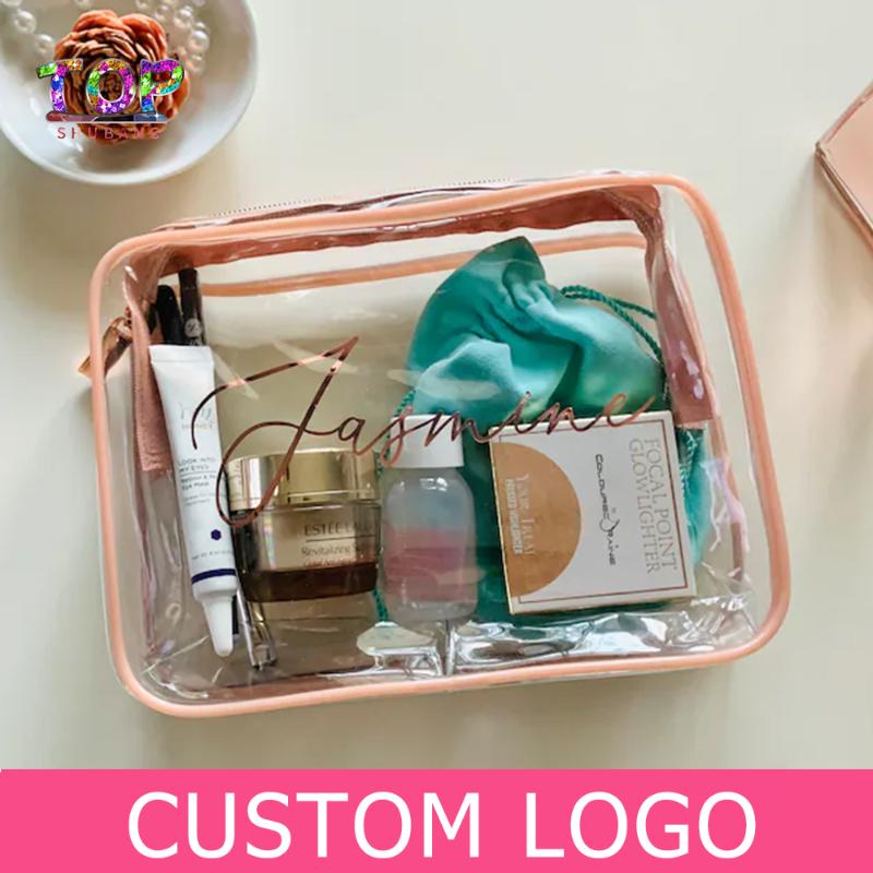 

Gift Wrap Custom Hair Tools Bag Edge Accessories Cosmetic Clear PVC With LOGO