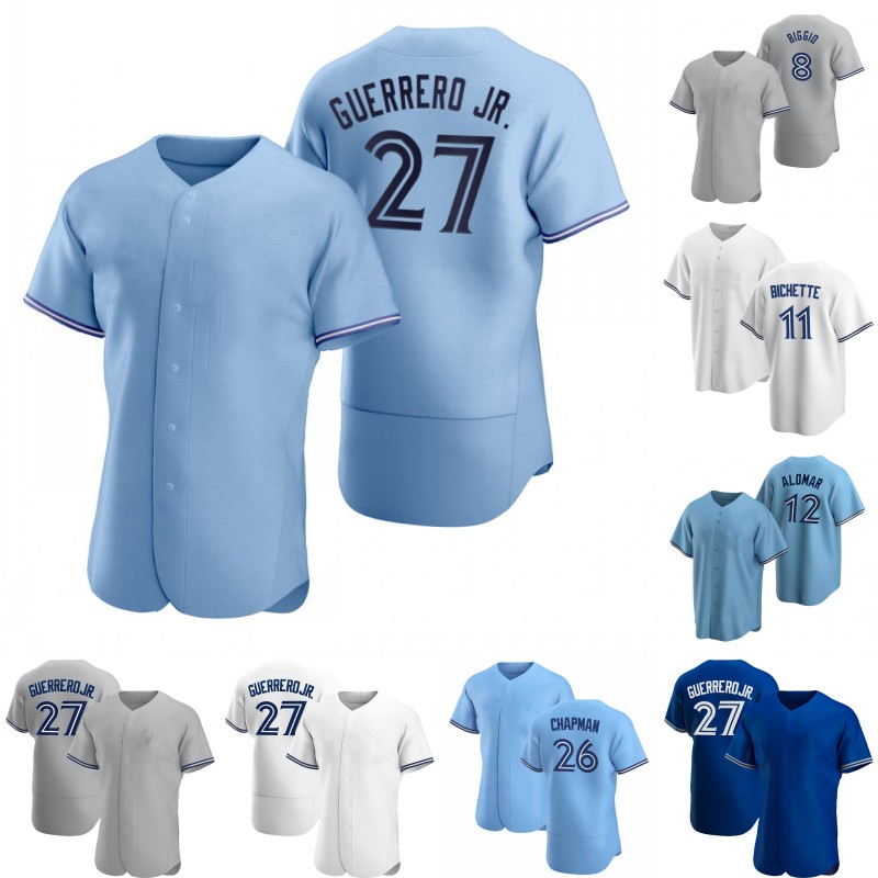 

Baseball Jersey Vladimir Guerrero Jr. George Springer Bo Bichette Yusei Kikuchi Cavan Biggio Randal Grichuk Carter Hyun-Jin Ryu Matt Chapman Toronto Alomar, Mens black gold