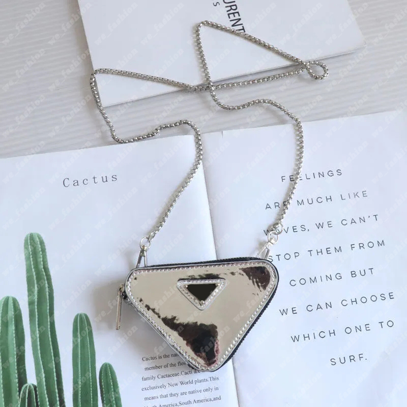 

Sliver Micro Coin Bag Wallet Mini Pouch Black Women Chain Bags Luxurys Designers Bags Crossbody Bag Triangle Wallets Handbag Handbags 207034