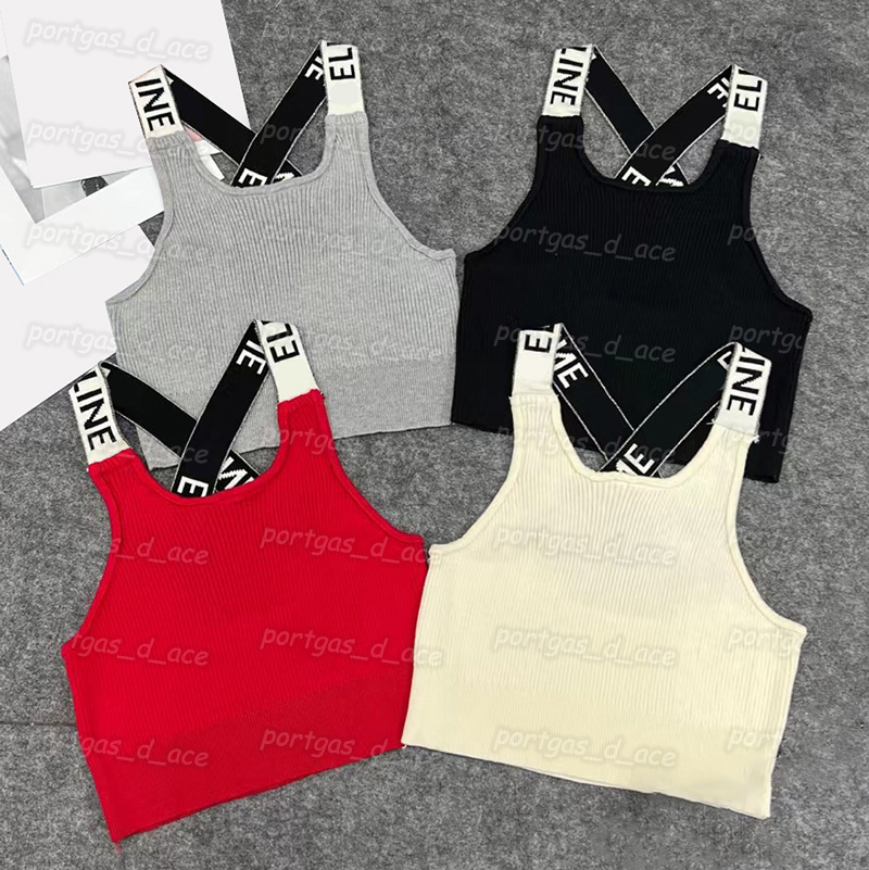

Letters Knit Tank Tops Fashion Knitted Womens Tanks Top Slim Sexy Sleeveless Vest Knits, Gray with label~