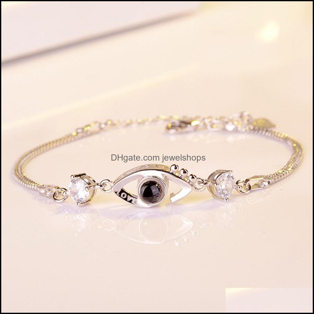

Devils Eye Bracelet For Women Girls Layies Styles 100 Languages I Love You Memory Bracelets Female Valentines Day Gift Drop Delivery 2021 Ch