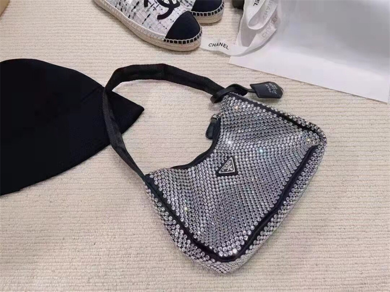 

Prada-Dupe Nylon Designers Bags Womens Diamond handbags Top quality Diamonds handbag Canvas bag Hobo shoulder for women Chest pack Tote lady purse LL456, With gift box