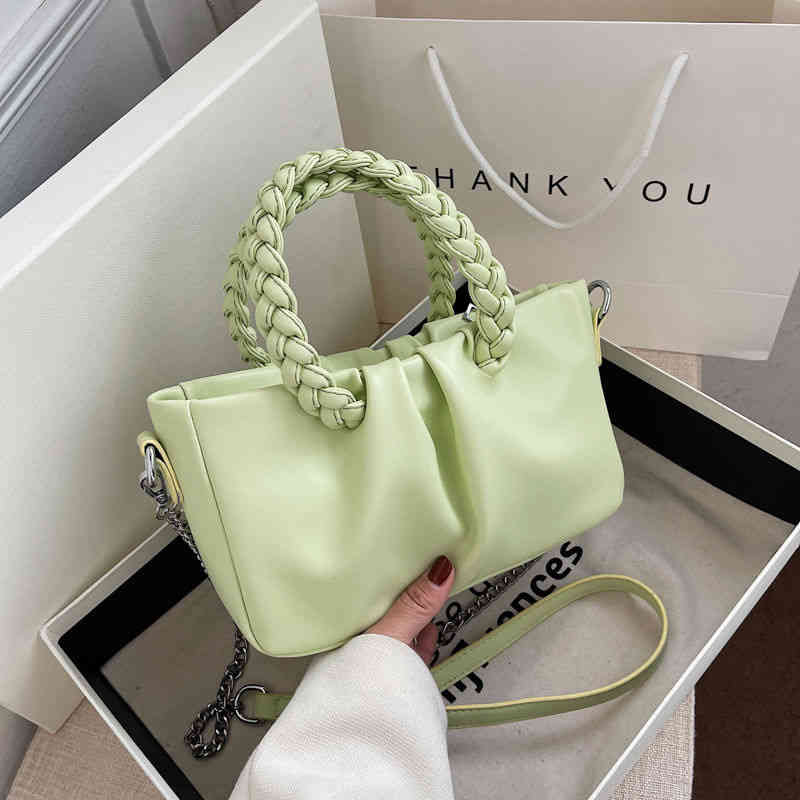 

High Sense Niche Design Messenger Bag Women's 2022 Summer New Net Red Ins Hand Cloud Pleated, White